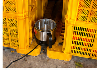 FRESHLONG Stick example field application setup with water-heating unit